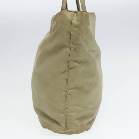 PRADA Tote Bag Nylon Beige Silver Auth bs18439 - Picture 4 of 16